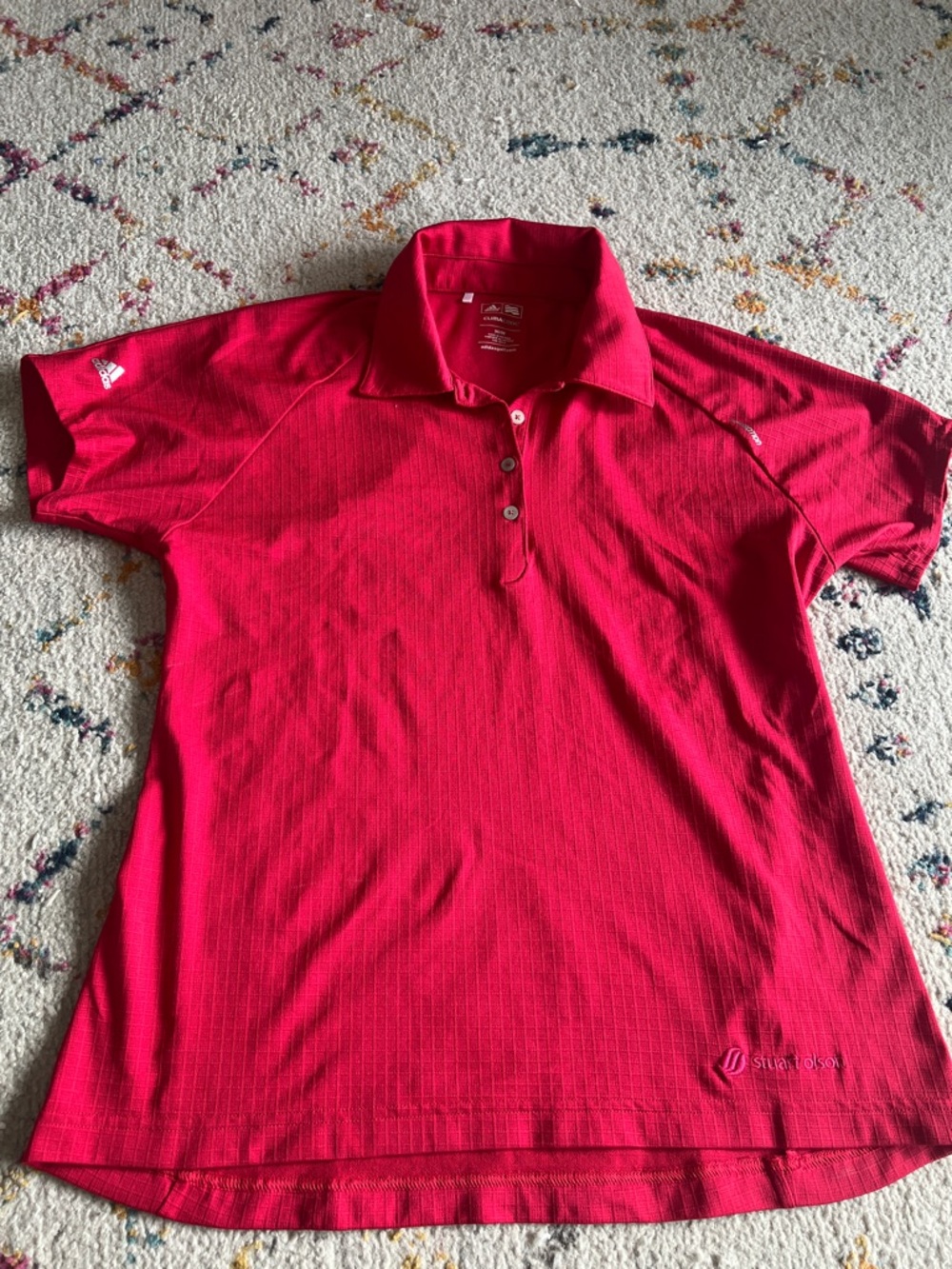 Pink/Red Adidas golf shirt